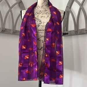 Red Hat Society Oblong Scarf 14"x58" NWOT Ladies Senior Citizens Fun Accessory